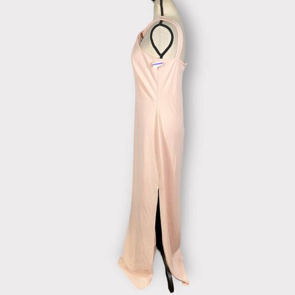 Bebe Pink Halter Sleeveless Maxi Gown Dress Women's Sz 8 Blush Scuba Crepe NWT - Picture 4 of 10